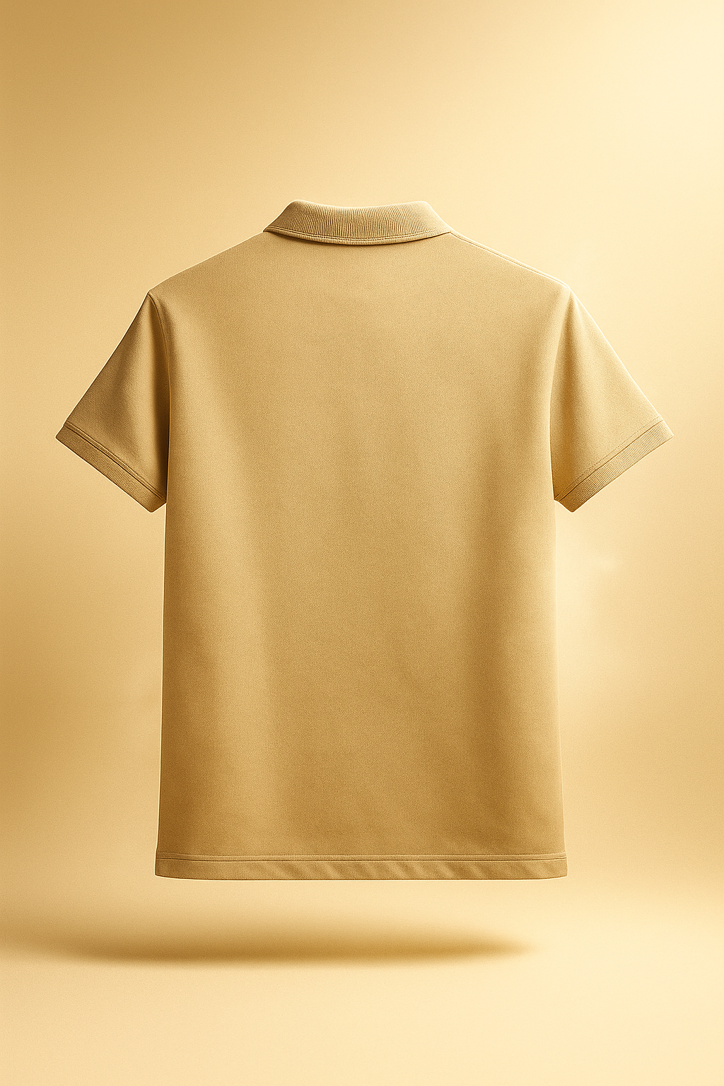 Beige polo T-shirt on a beige background
