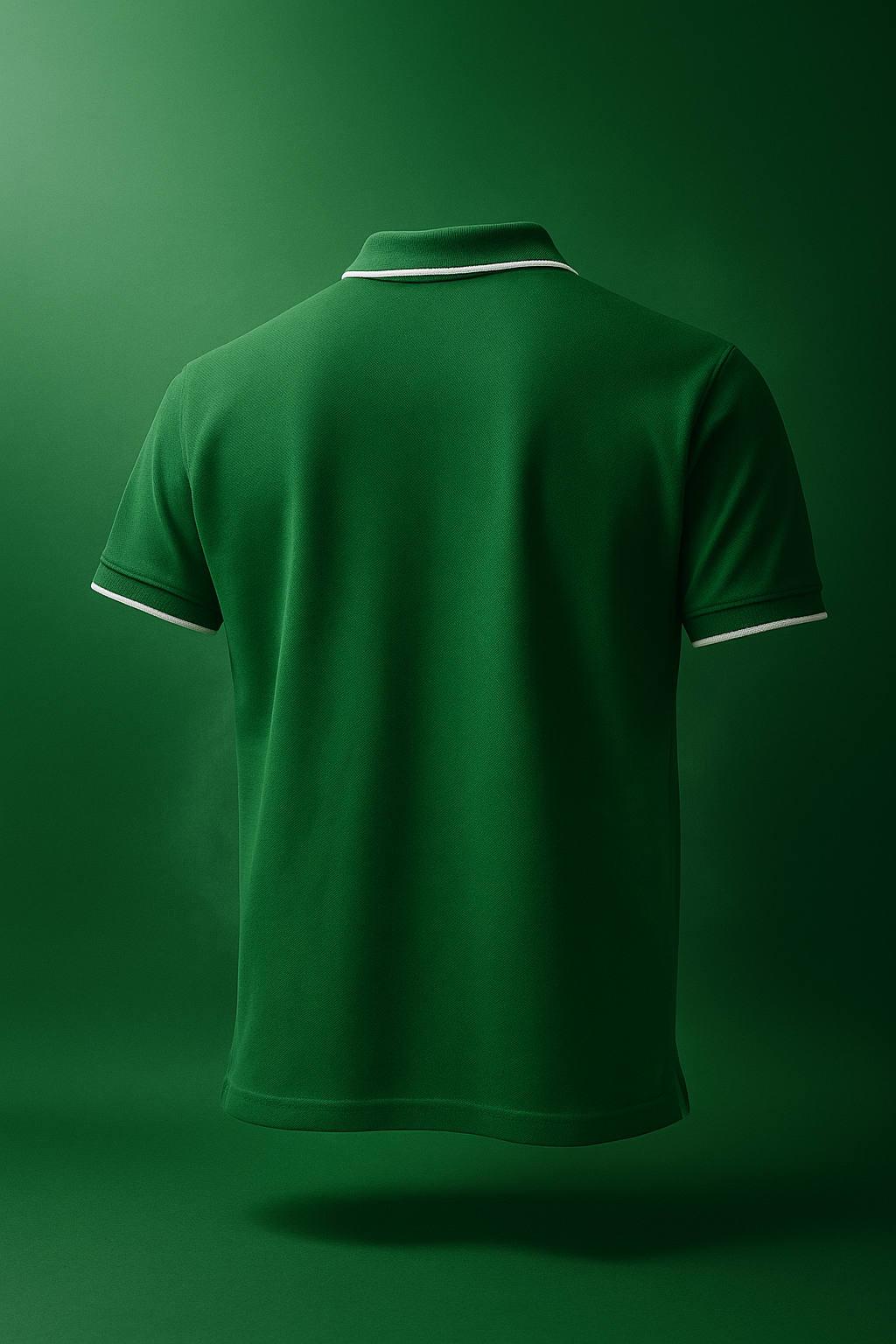  green polo T-shirt back image on  light green background