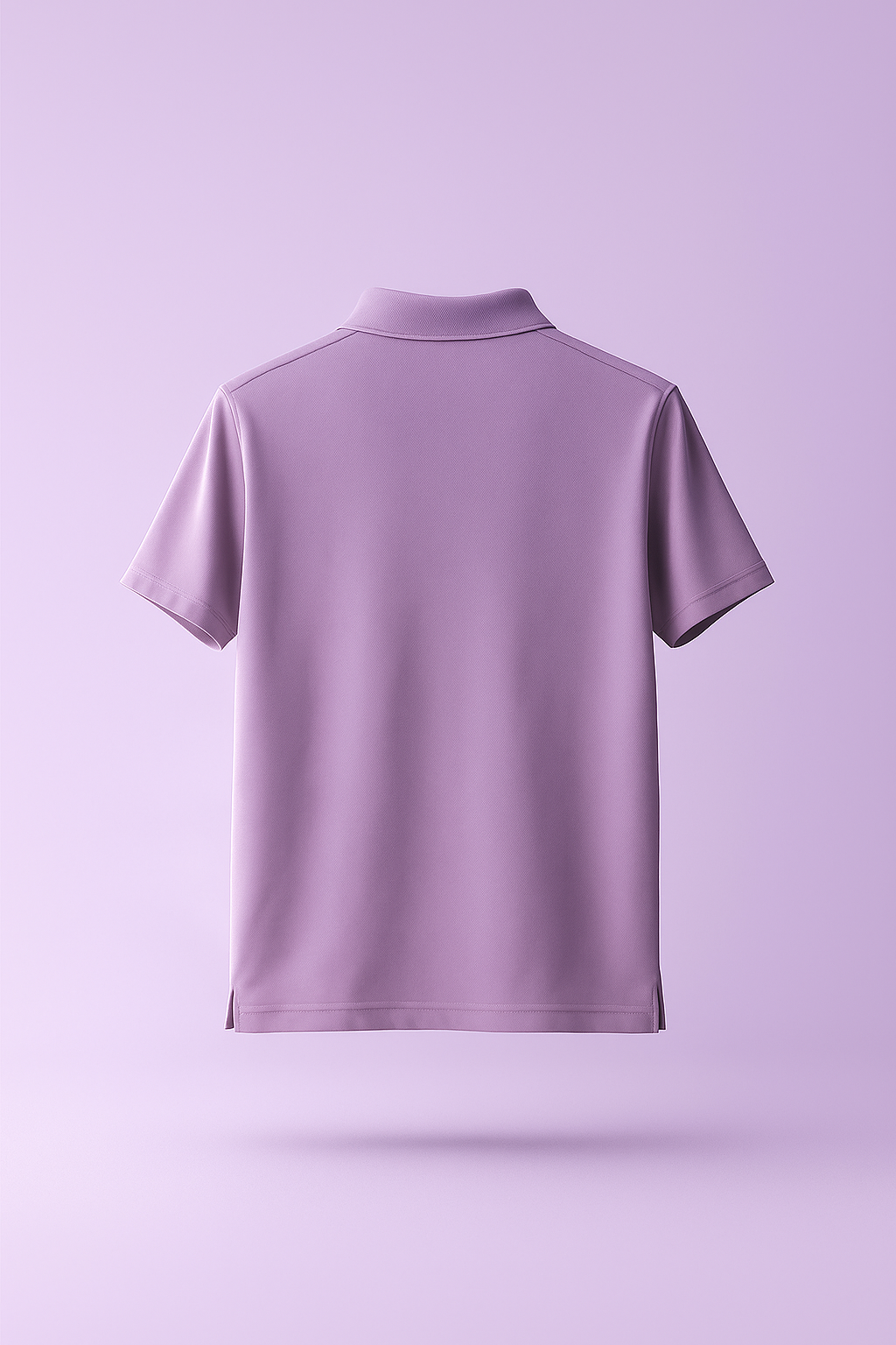Purple polo shirt on a light purple background